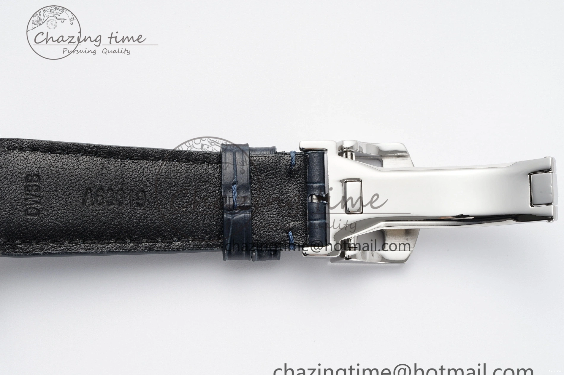 MIROTIME 0413 ZeroBulk Portuguese Real PR IW500715 SS AZF 1:1 Best Edition White Blue Dial on Blue Leather Strap A 7034